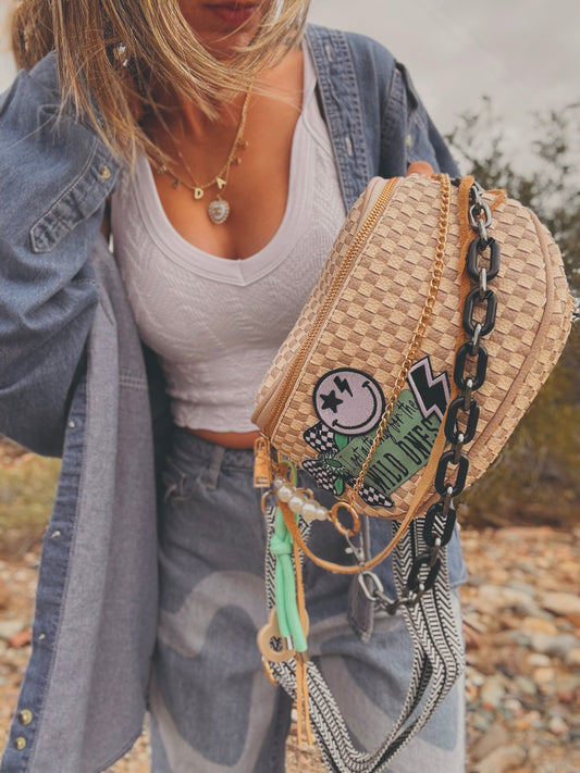 NY-Wild ones turquoise and crème baddie+2 straps +PHOENIX BAG