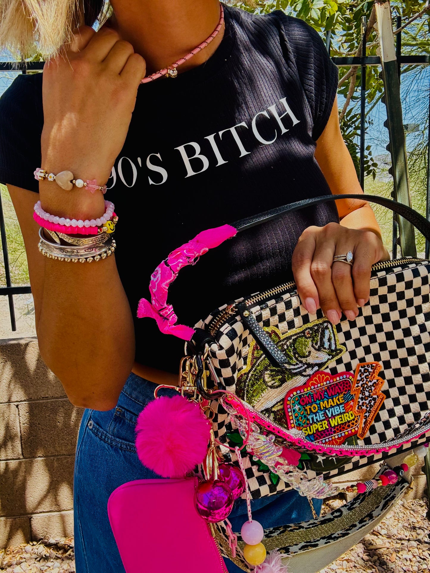 CC- embrace your weird neon bass babe +** GILBERT **3 STRAPS INCLUDED