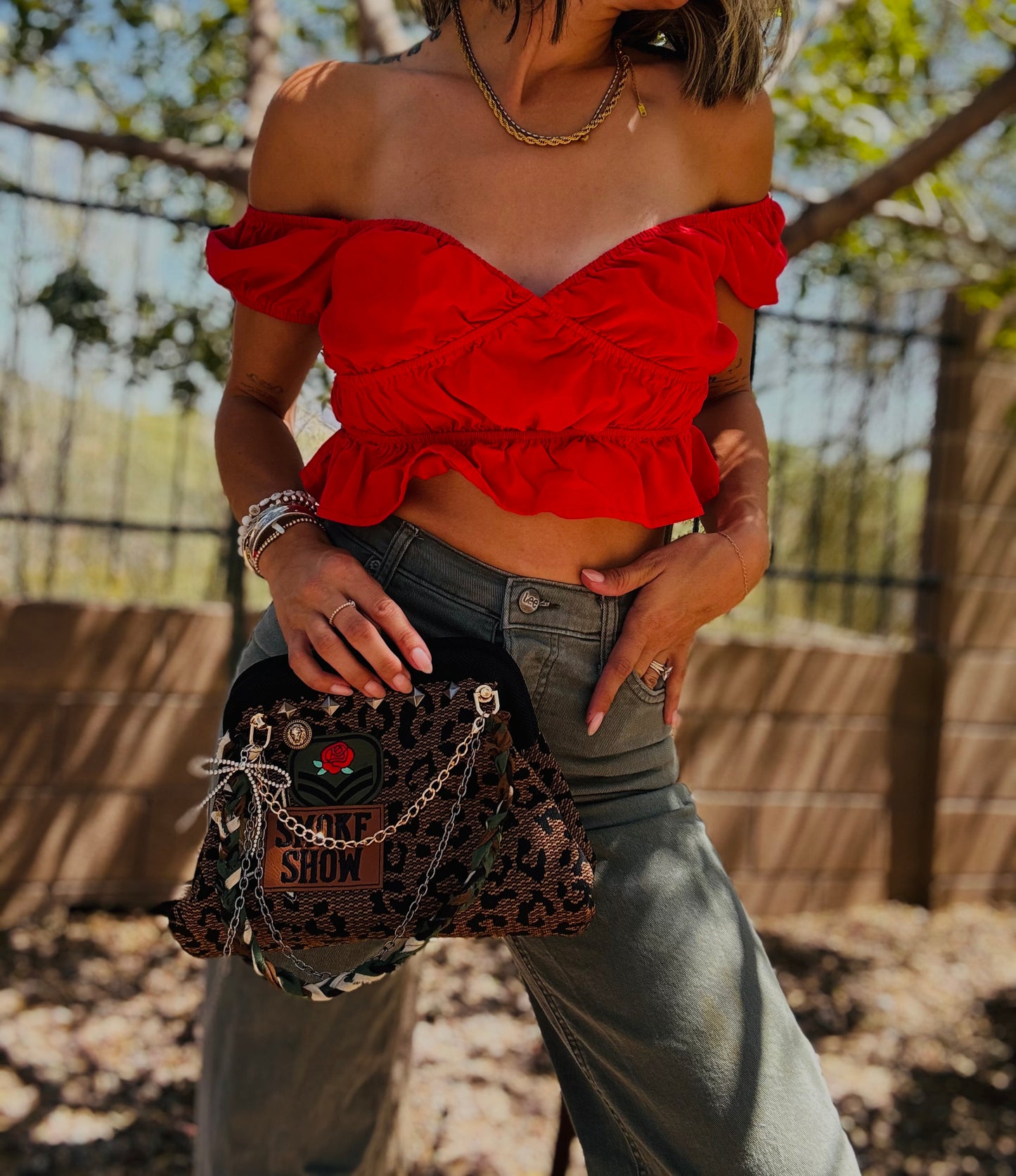 SCC- smoke show leopard +** LIZZIE KISS CLUTCH￼**