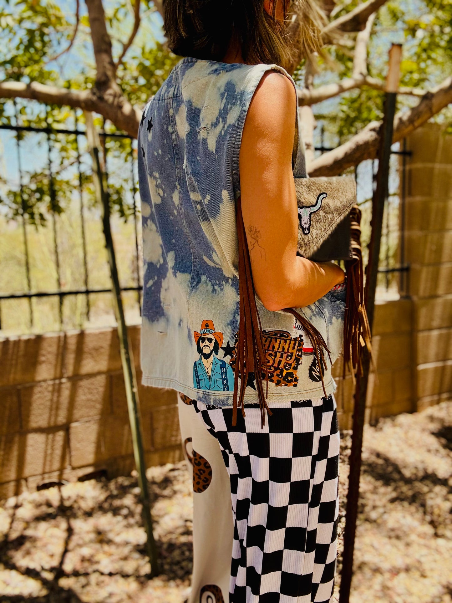 RTS-REBEL BABE EDGY AND DISTRESSED ONE OF A KIND -Slouchy DENIM VEST