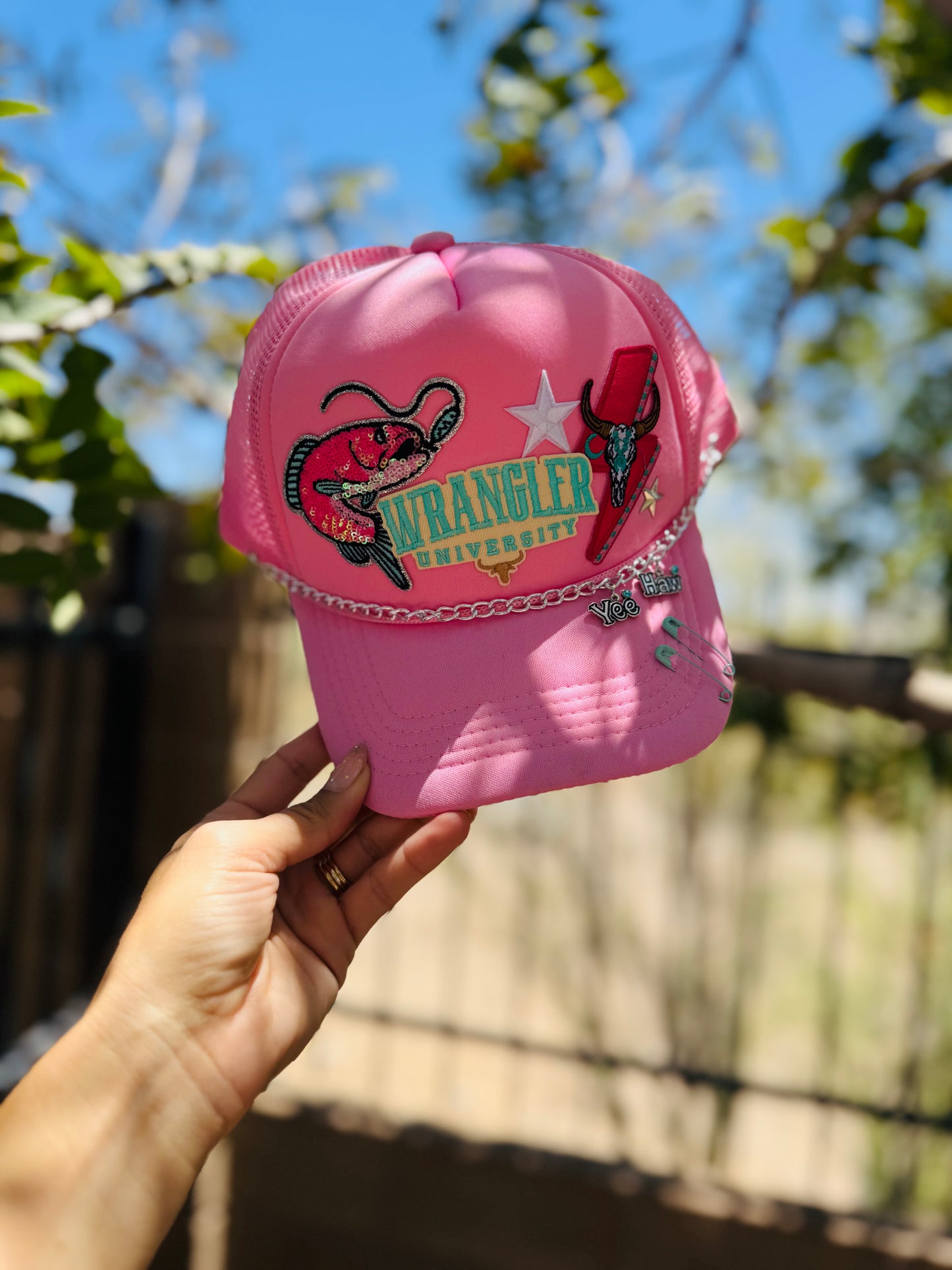 RTS- wranglin bass summer+ upgraded chain by cm co.  + Traditional foam SnapBack trucker