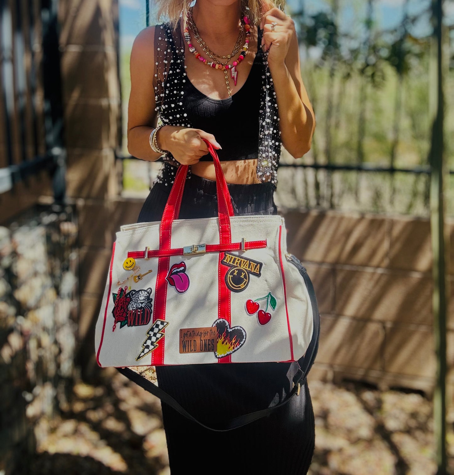 RTS-wild ones band groupie -Carry all  TOTE canvas- with satin lining interior