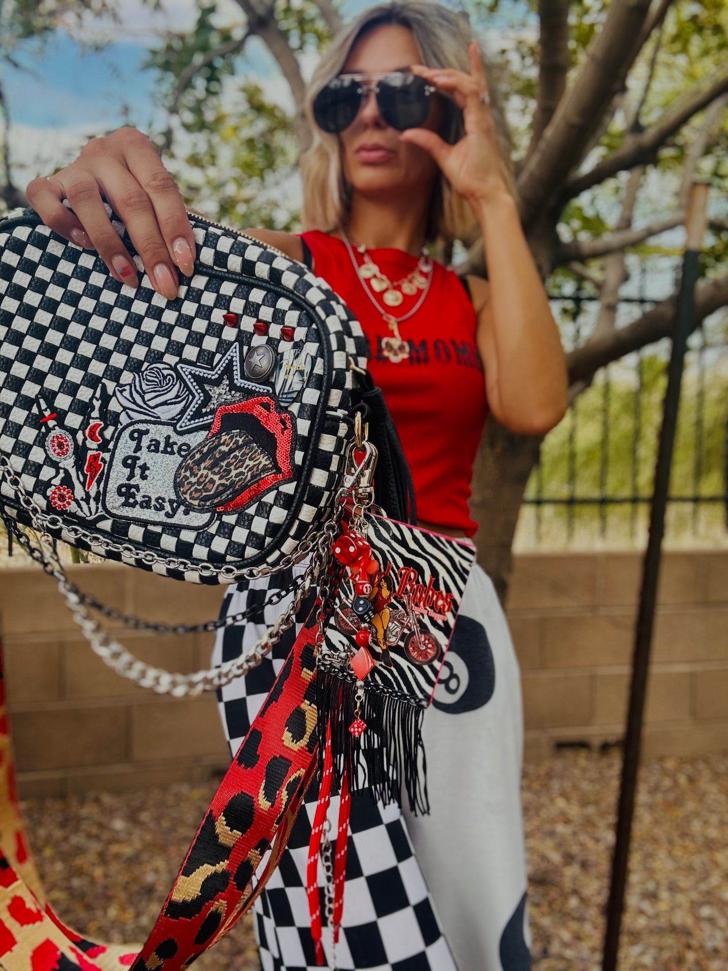 CO-take it easy red bombshell -*Page Bag* 2 STRAPS INCLUDED 3 ways to wear