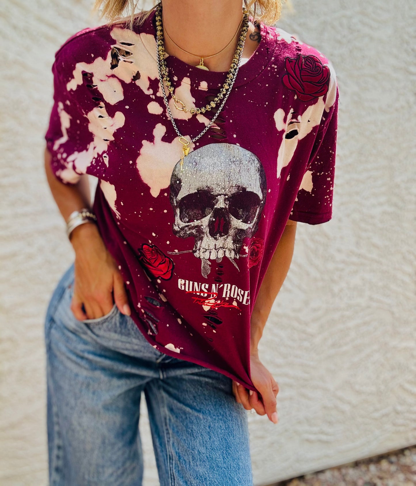TEE-roses and guns vintage concert - DAD TEE MEDIUM