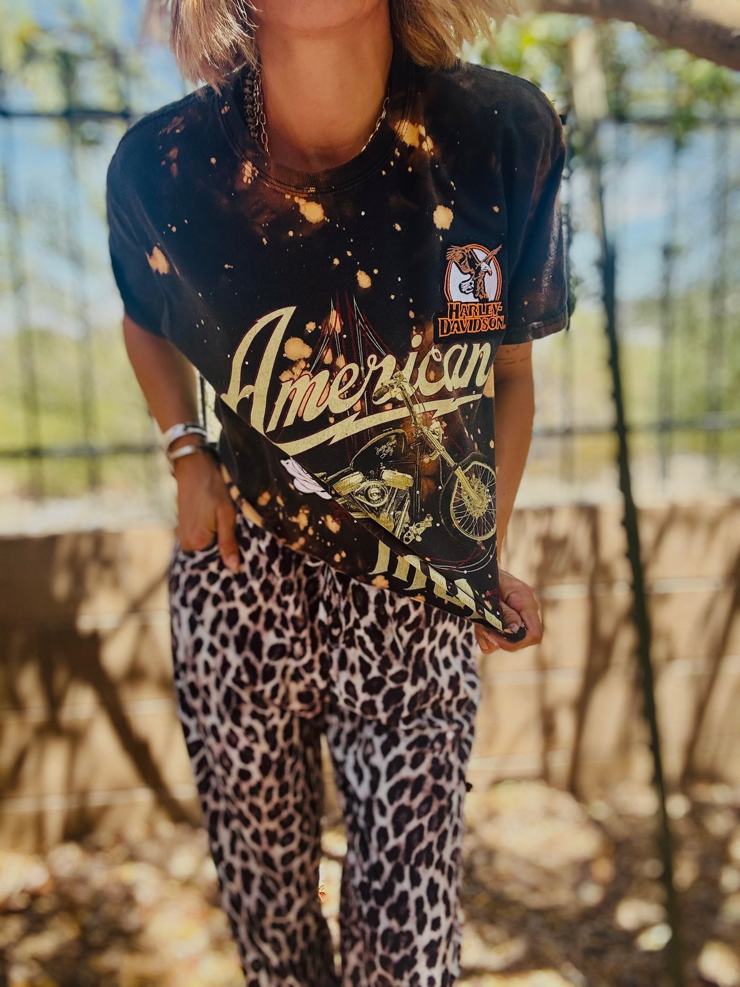 TEE-vintage American iron- DAD TEE MEDIUM