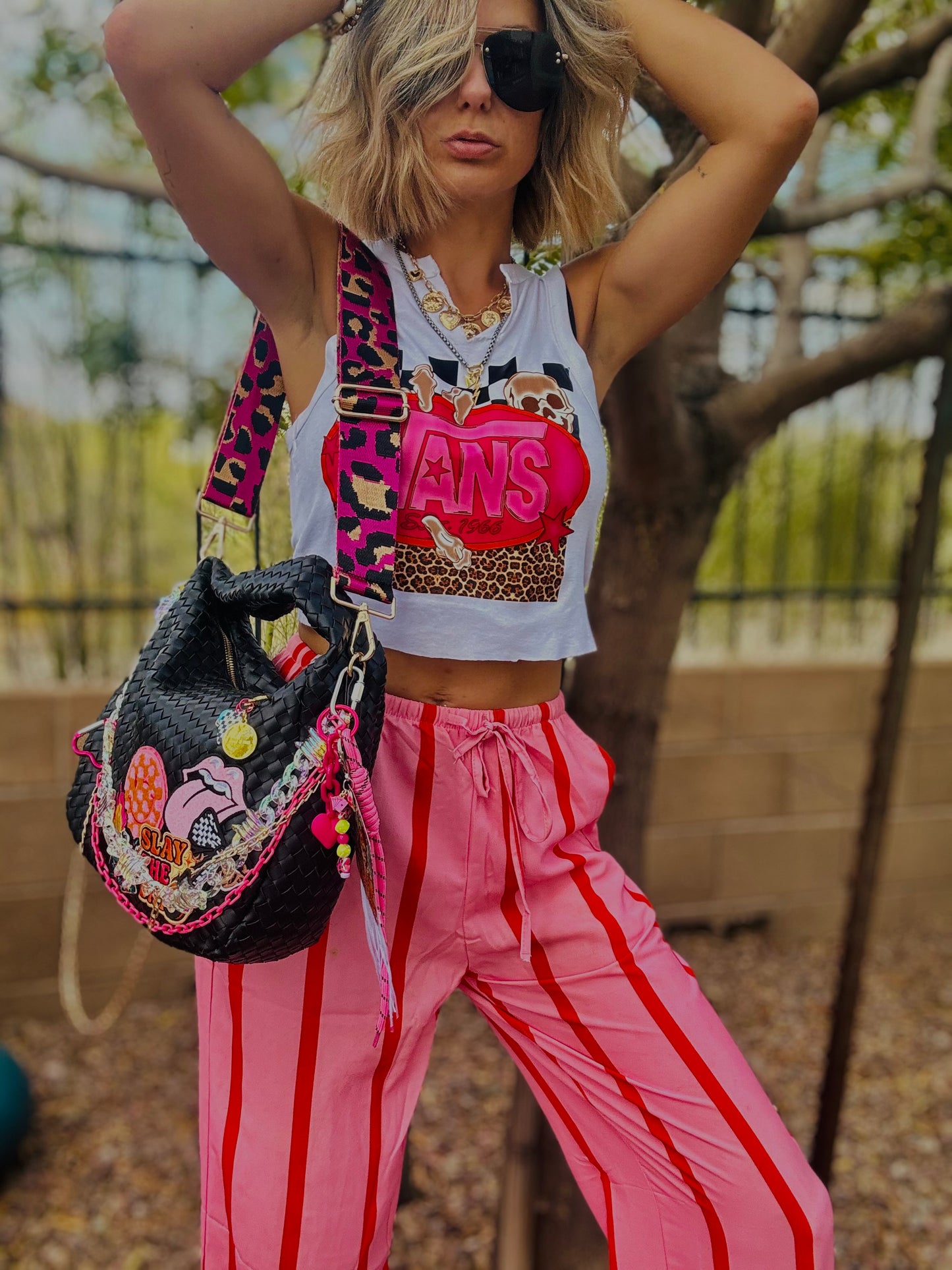 CO-  slay the day pink neon baddie  + CHANDLER BAG* comes with 2 straps worn 3 ways