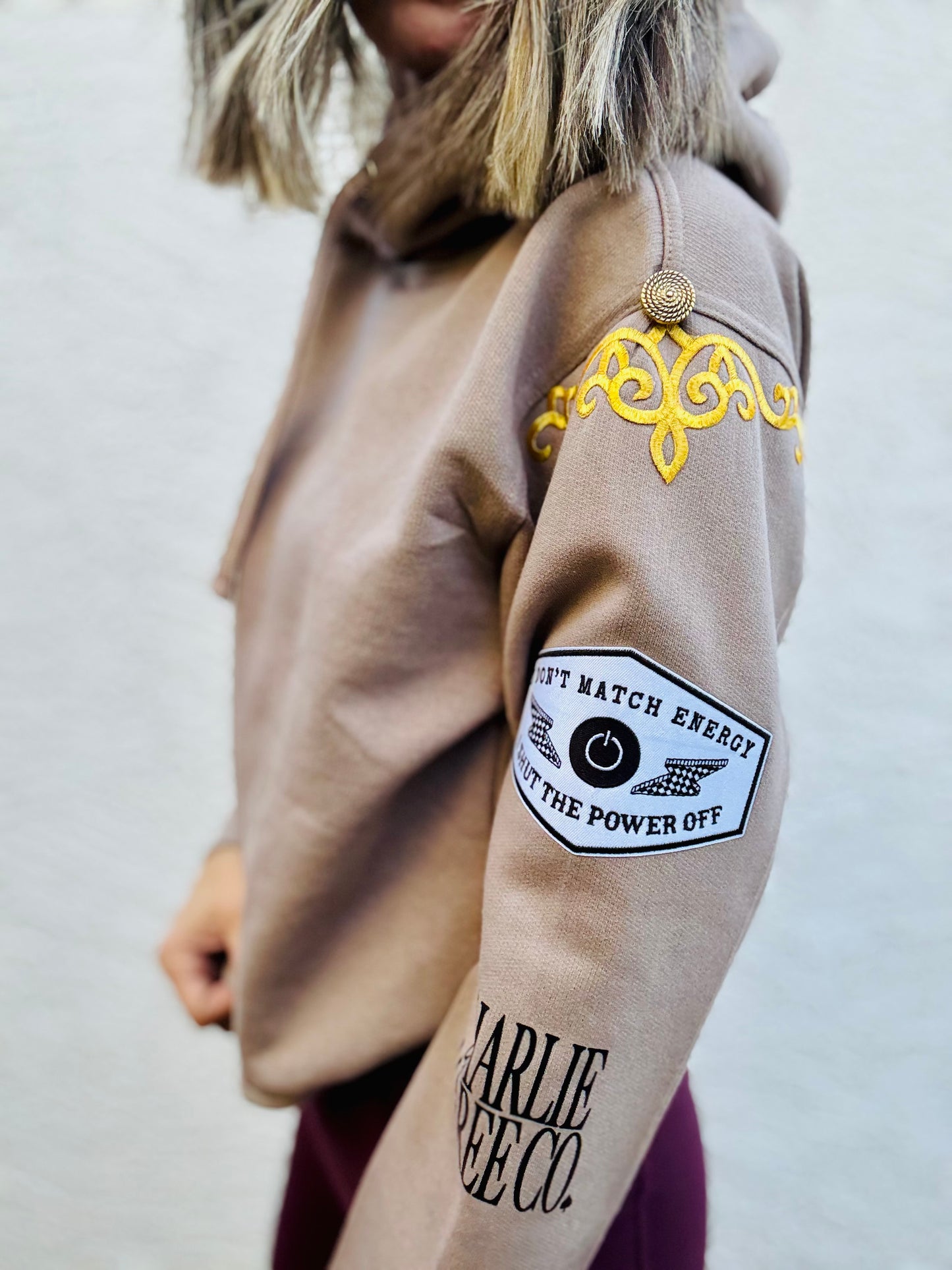 BBH-Betty Button Hoodie-Tan MATCH ENERGY
