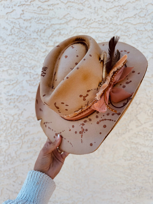NU-Punchy in Love Copper babe  +Taupe felt hand shaped Gambler  COWGIRL BRIM