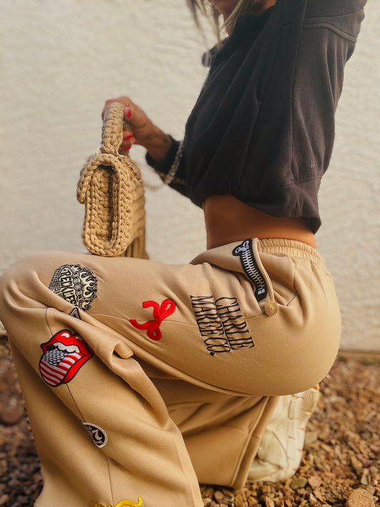 BBH-Button Betty Sweatpants- 2 TAN