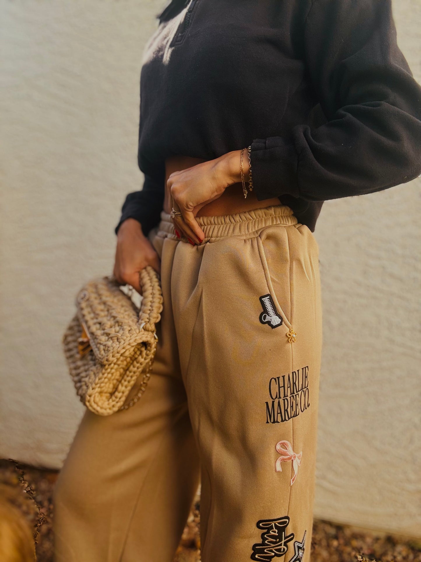 BBH-Button Betty Sweatpants- 3 TAN