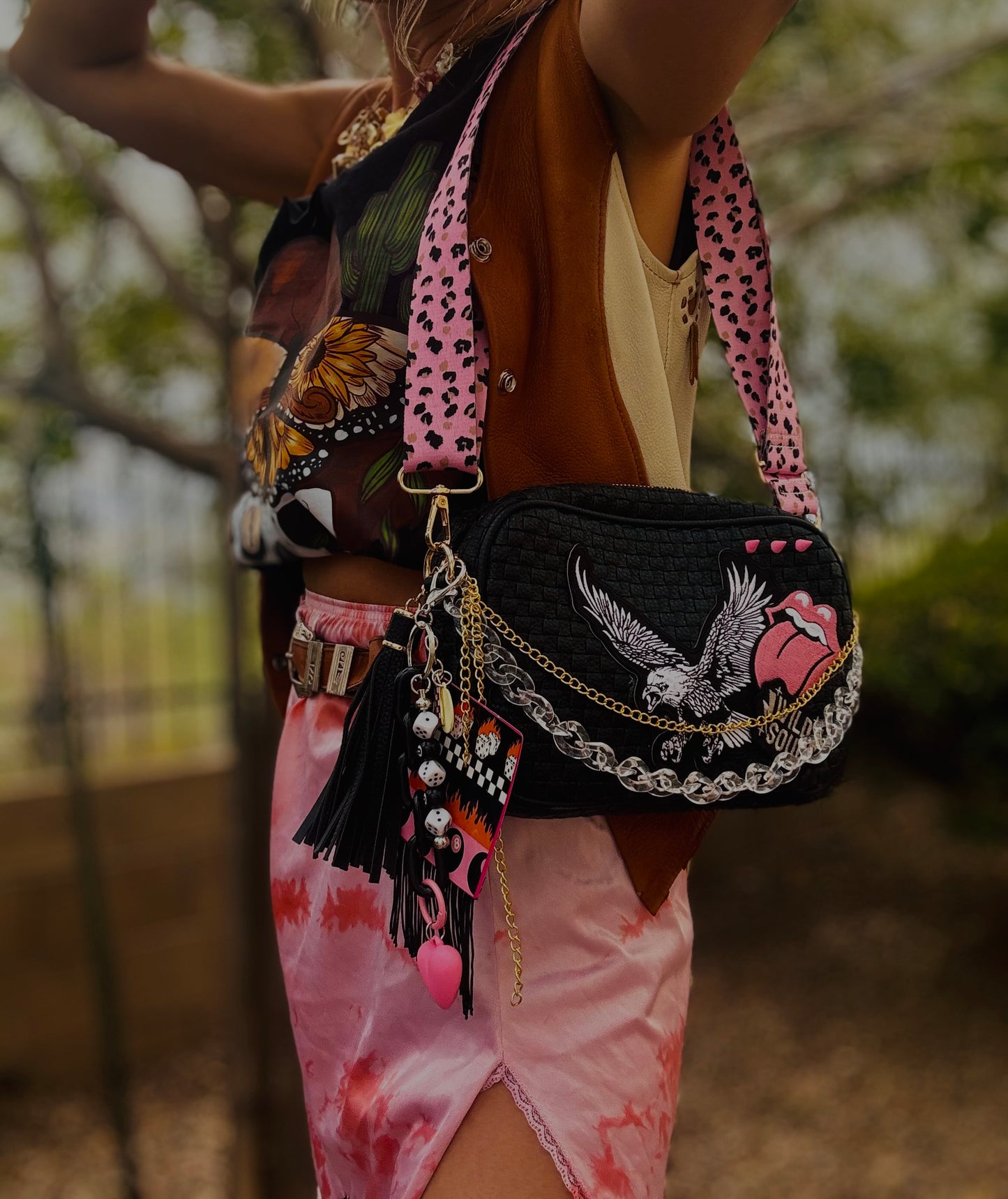CO- PINK EAGLE   -*Page Bag* 2 STRAPS INCLUDED 3 ways to wear