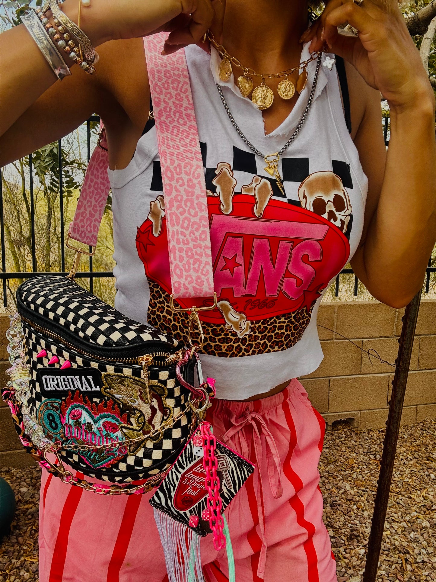CO-original nobody’s darlin + PHOENIX BAG black checkered - 2 straps included