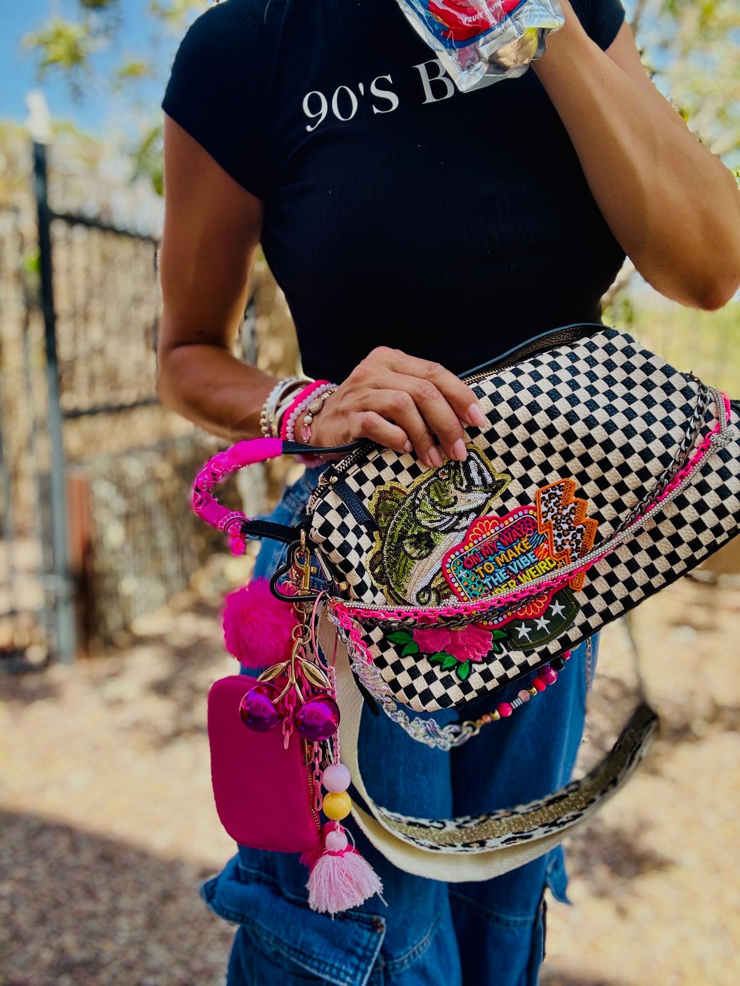 CC- embrace your weird neon bass babe +** GILBERT **3 STRAPS INCLUDED