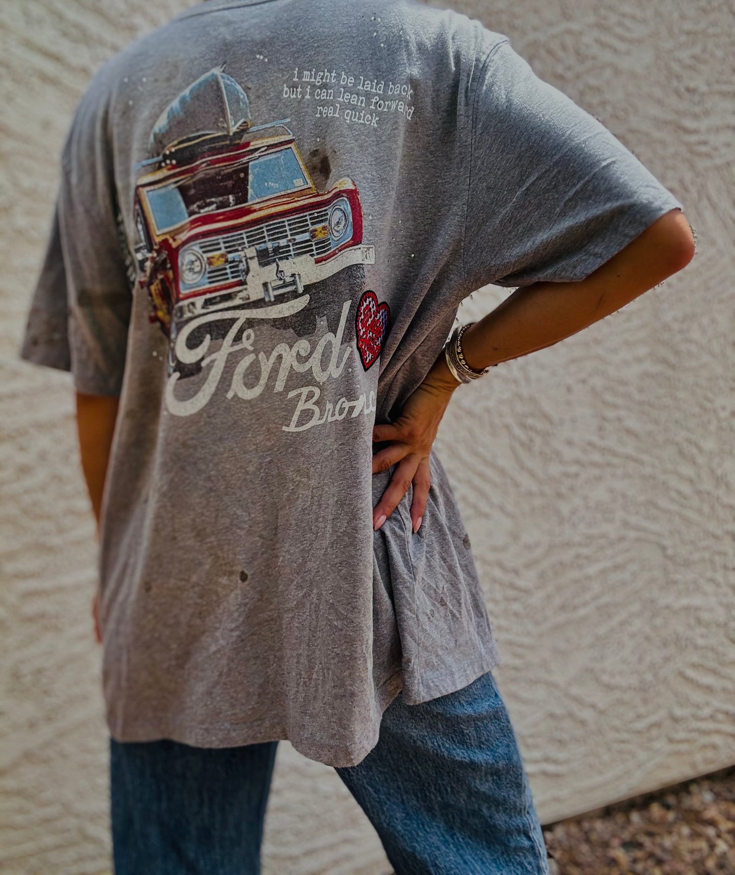 TEE- grandpas fishing truck vintage   - DAD KIMONO TEE MENS MEDIUM