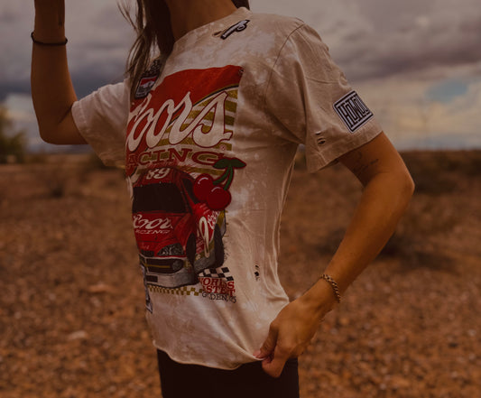 VT- vintage race babe - crème TSHIRT