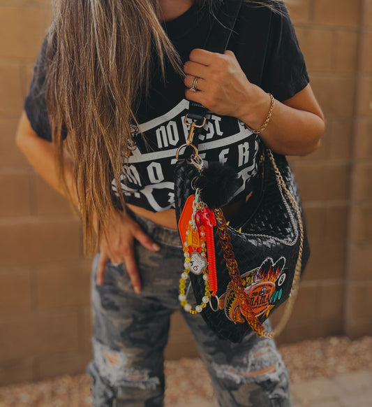 OO-MAMA CHAOS CAFFEINE AND MISFITS - XL Sedona INSPIRED Woven CROSSBODY INCLUDED