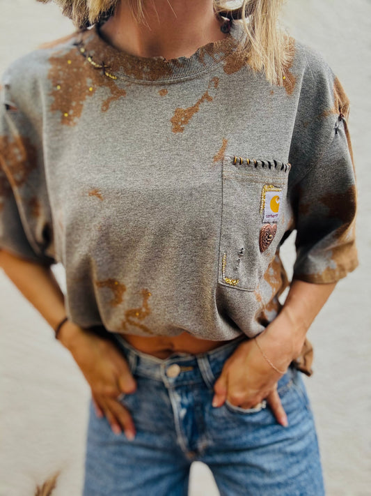 NUM-stitched hartt concho+ Bronze Tshirt MEDIUM