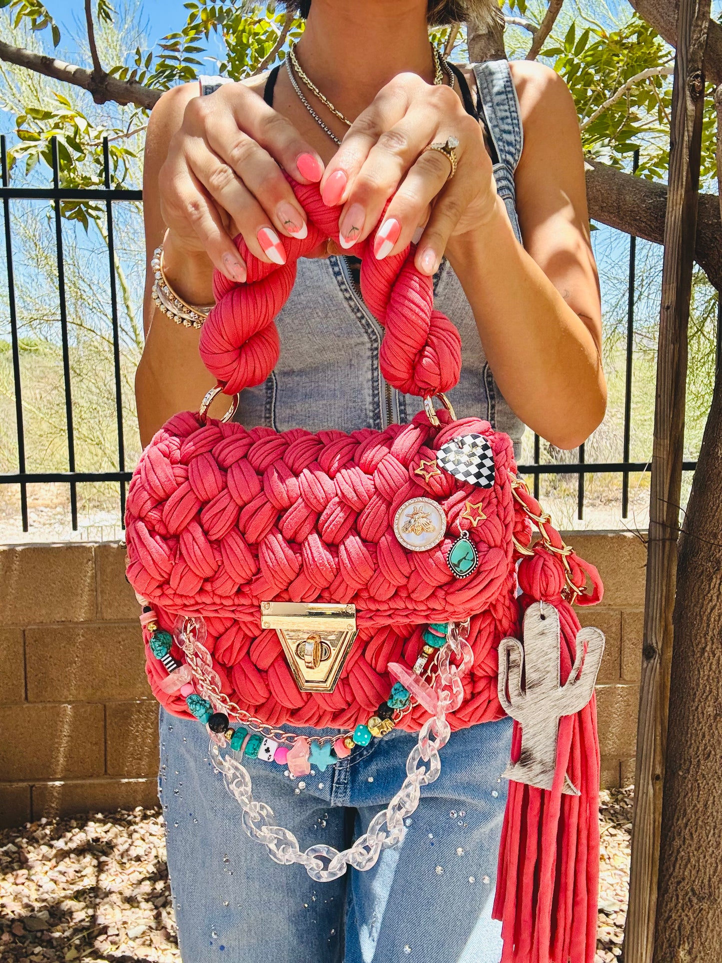 RG- bright pink cowhide Saguaro￼+ THE SERENA (medium bag)