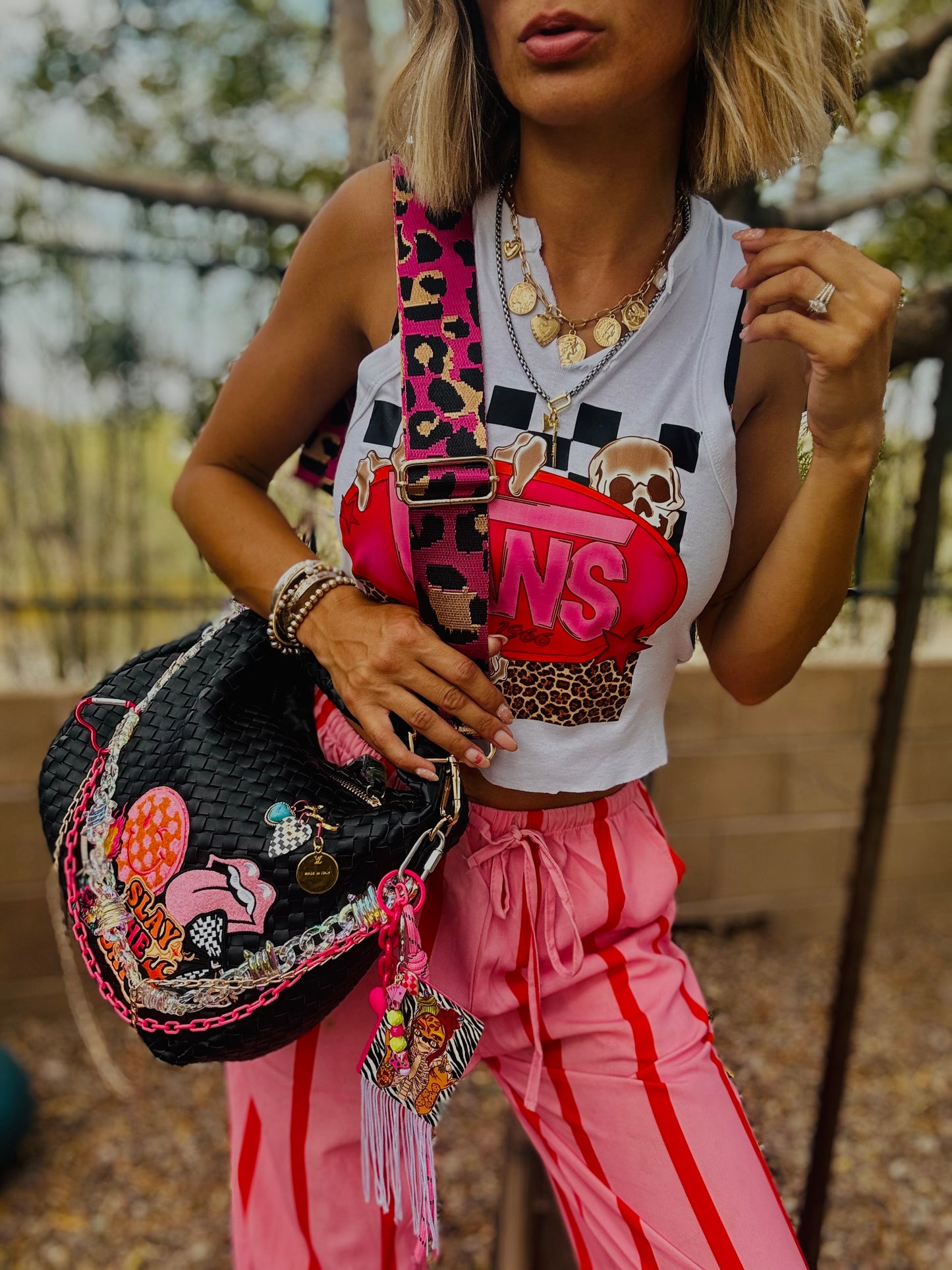 CO-  slay the day pink neon baddie  + CHANDLER BAG* comes with 2 straps worn 3 ways