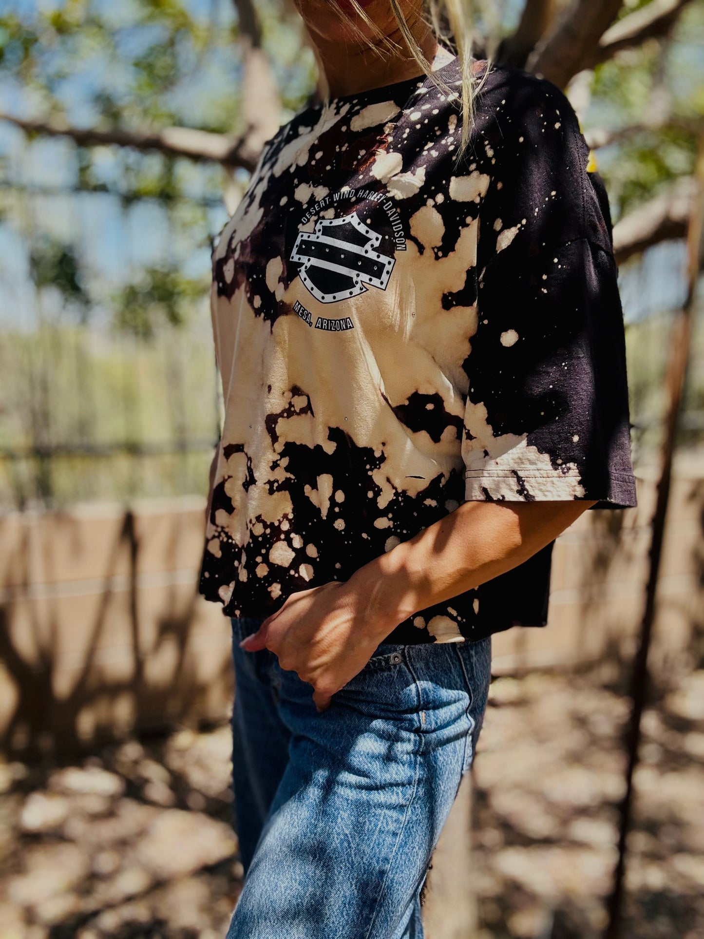 HD-AUTH TAG VINTAGE HD MESA AZ STAY WILD LEOPARD ON MAP - MENS XL