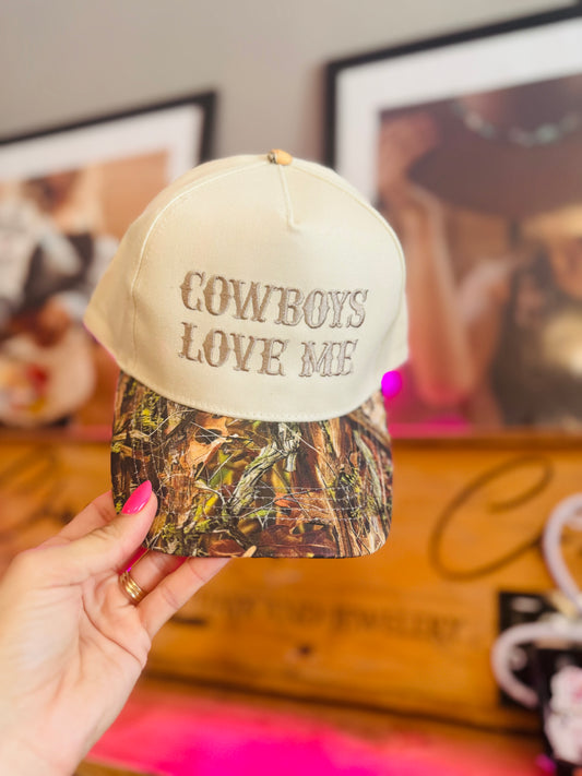 CT- Cowboys love me Metalic * CAMO two tone canvas SNAPBACK TRUCKER