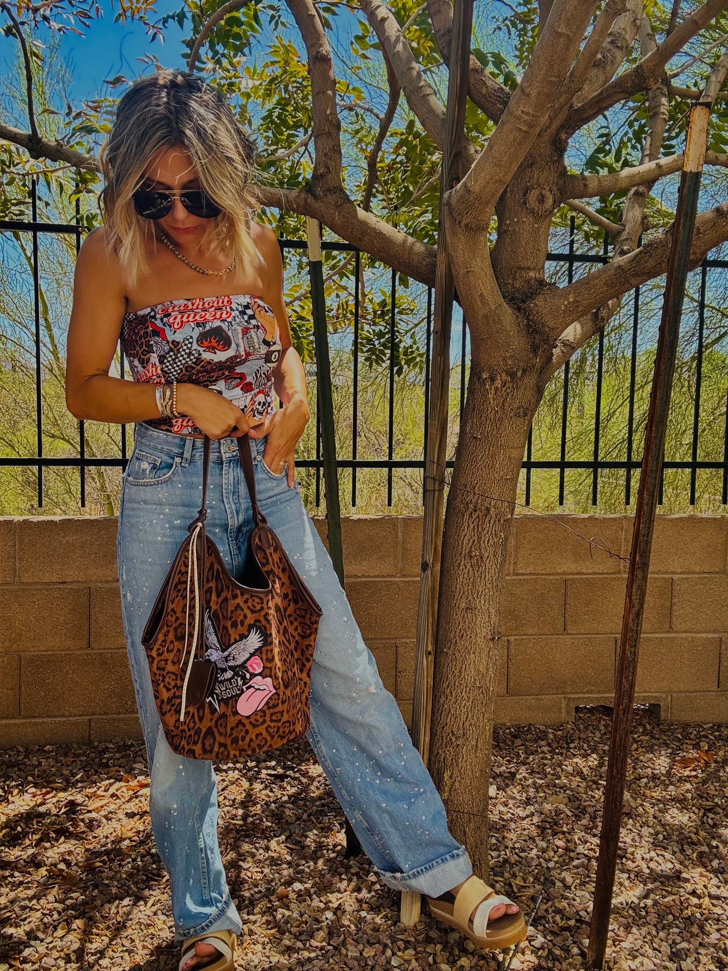 RTS-PINK Wild soul eagle  - Light vegan suede bucket hobo tote