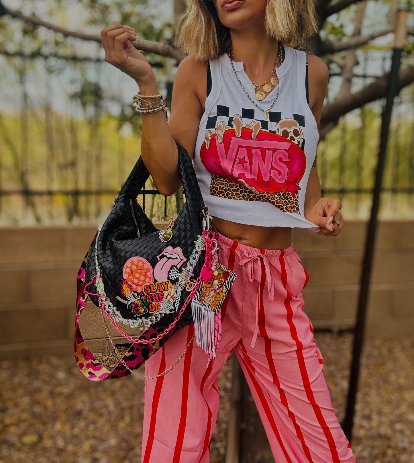 CO-  slay the day pink neon baddie  + CHANDLER BAG* comes with 2 straps worn 3 ways