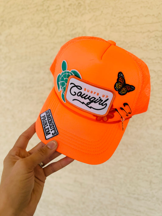 CM CO. Neon surf cowgirl Trucker