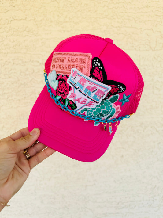 8-lake babe hootin leads to hollerin  premium neon pink