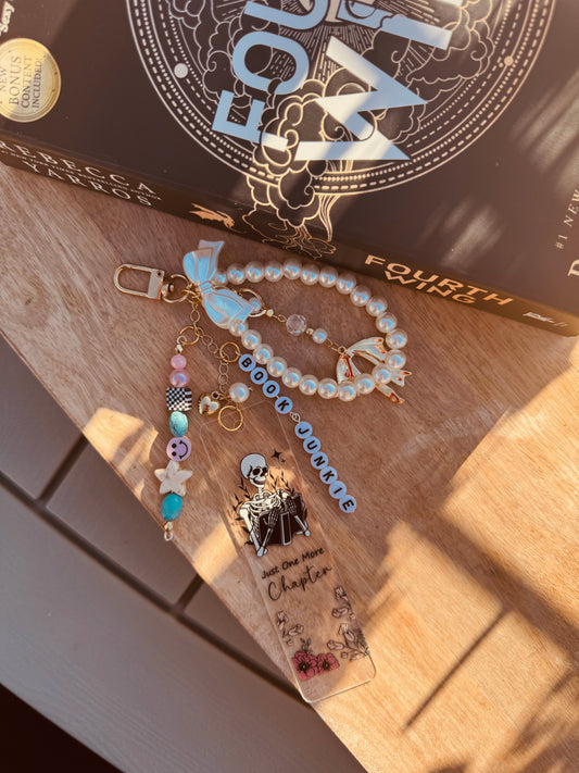 BBC-hand beaded+ one more chapter skeleton + book junkie 