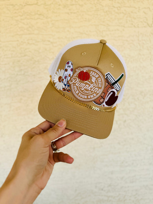 9- lizzie pumpkin patch football Premium Trucker