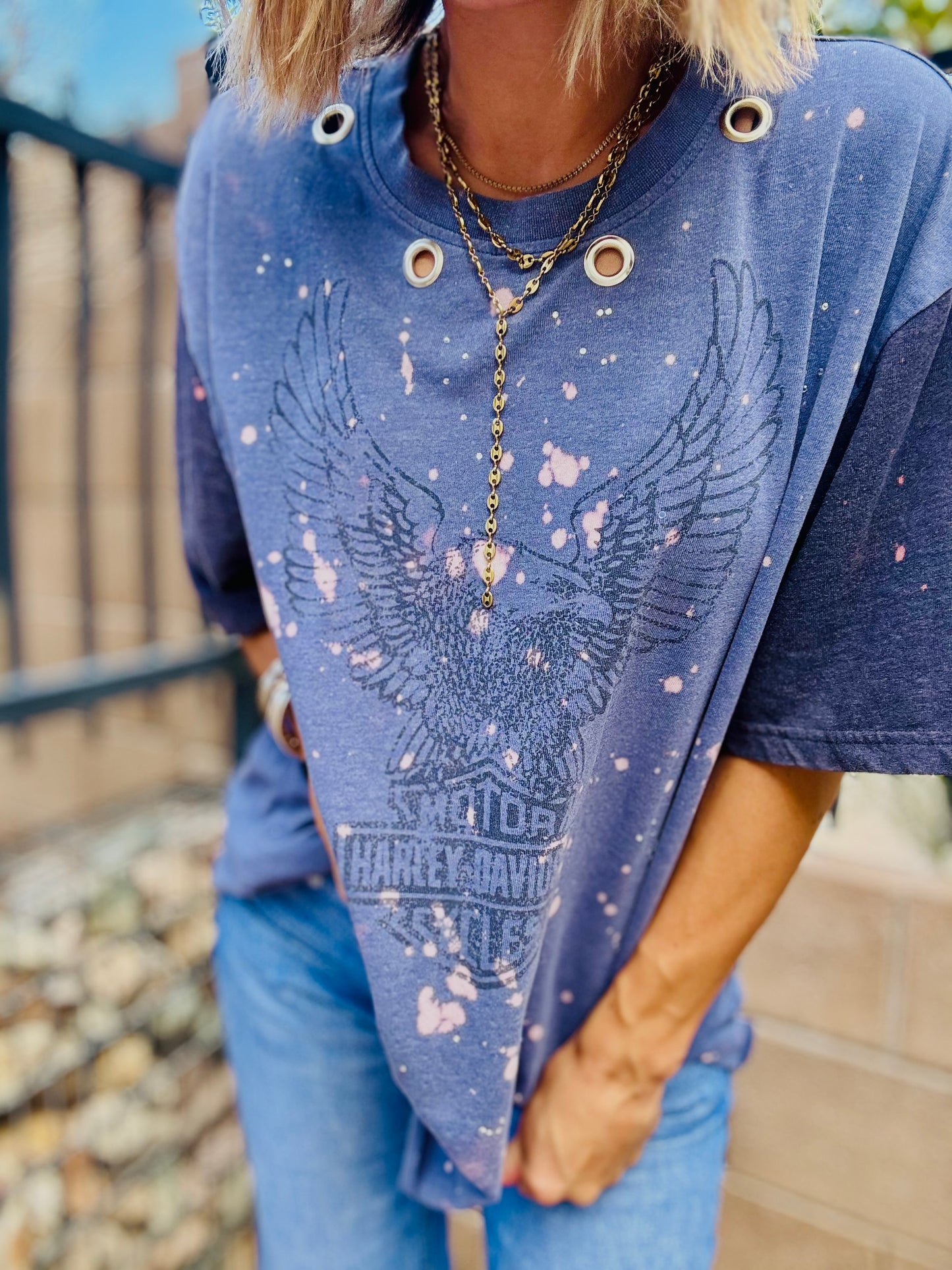 TEE-H- D vintage eagle - DAD TEE XL CUT SEEM BOTTOM