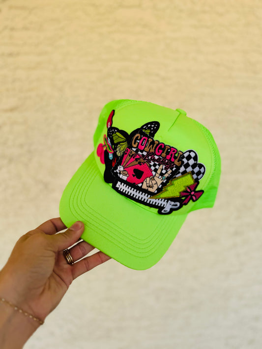 8- electric green peace cowgirl