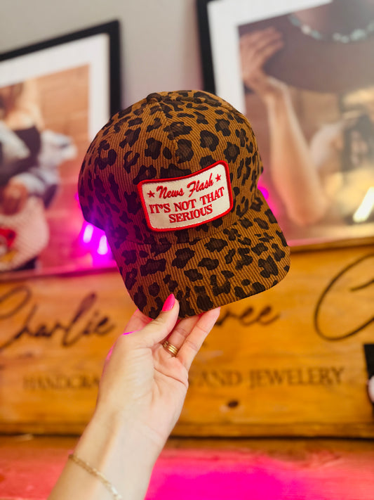 CT- ITS NOT THAT SERIOUS + PREMIUM LEOPARD FULL CORDUROY PANEL SNAPBACK TRUCKER