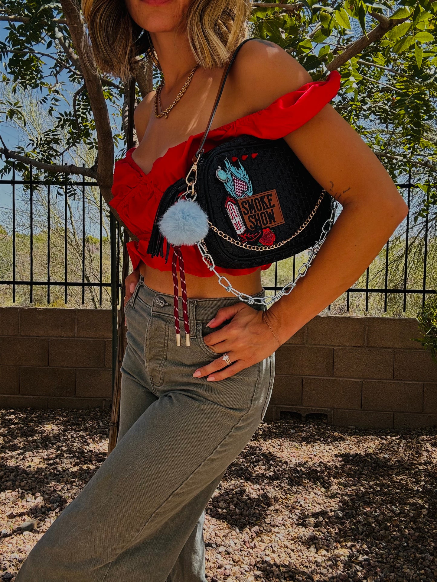 SCC-SMOKESHOW red and teal-BLACK OG *Page Bag* 3in1