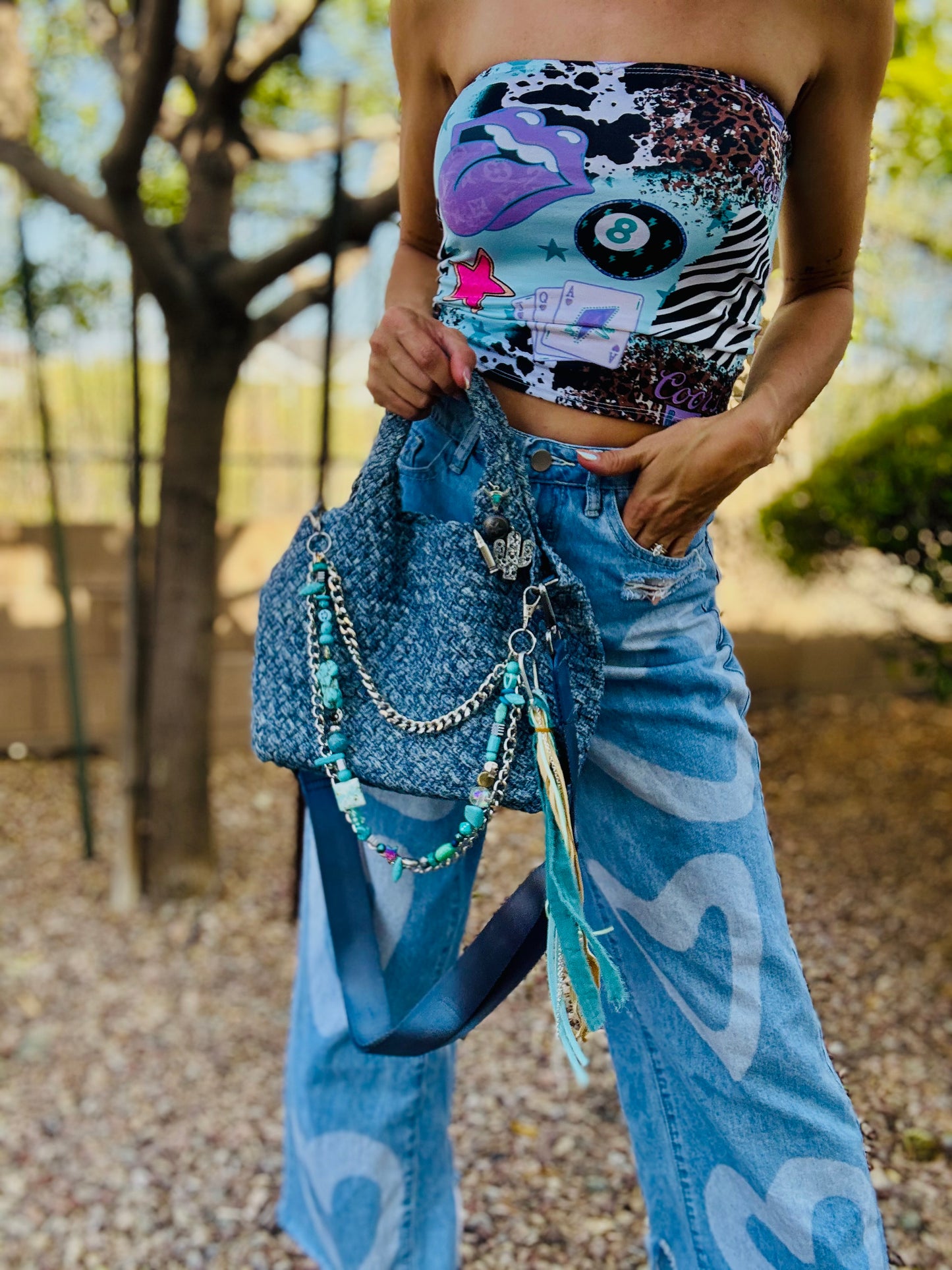 SAT- #7 LIMITED EDITION DENIM CROSSBODY TOTE