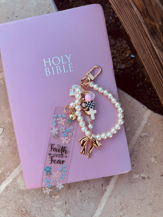 BBC-BIBLE VERSE +hand beaded+ faith over fear3