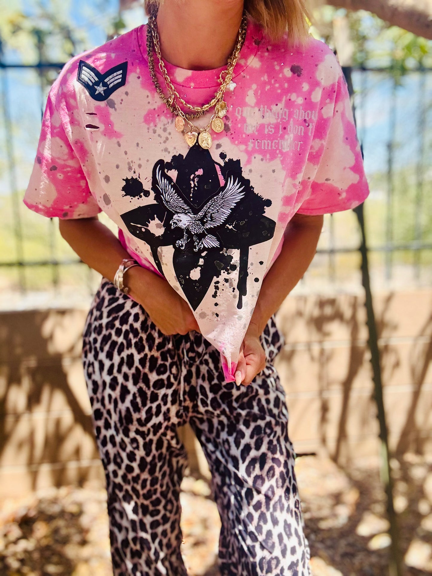 TEE-rad pink eagle - DAD TEE MEDIUM