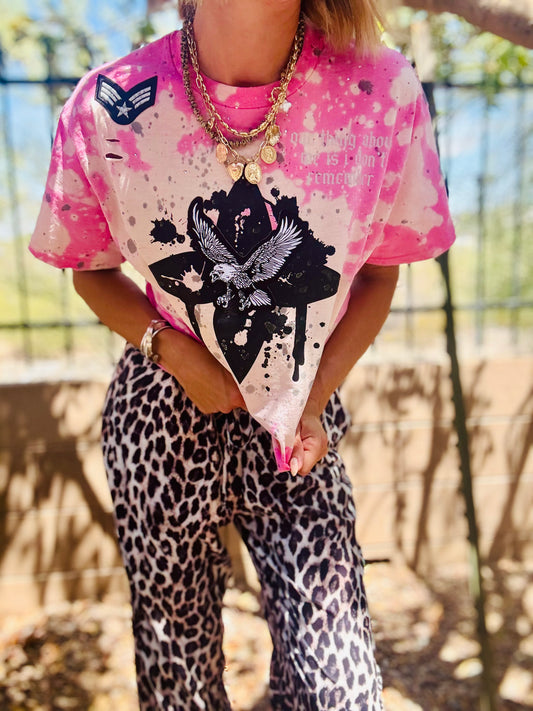 TEE-rad pink eagle - DAD TEE MEDIUM