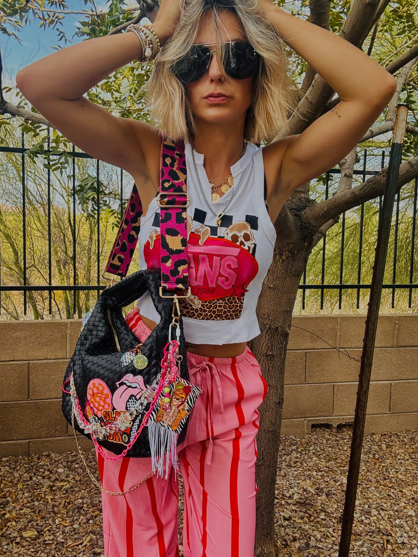 CO-  slay the day pink neon baddie  + CHANDLER BAG* comes with 2 straps worn 3 ways