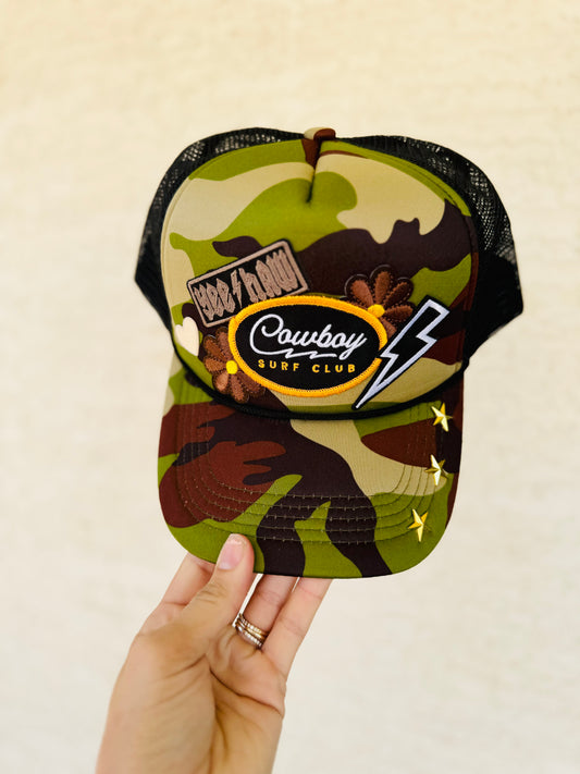 CM CO. Camo cowboy Trucker