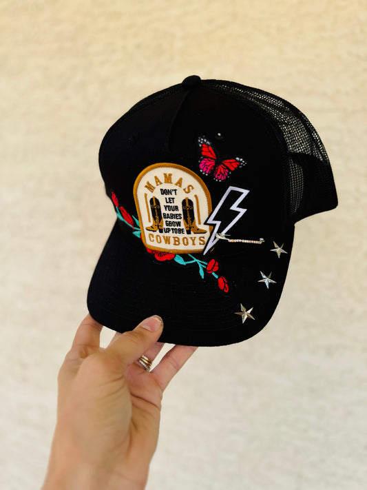 CM CO. Mamas and Cowboys rose Trucker