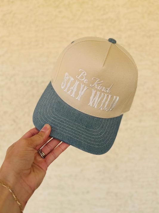 VT-  Be Kind stay Wild Premium Denim SnapBack
