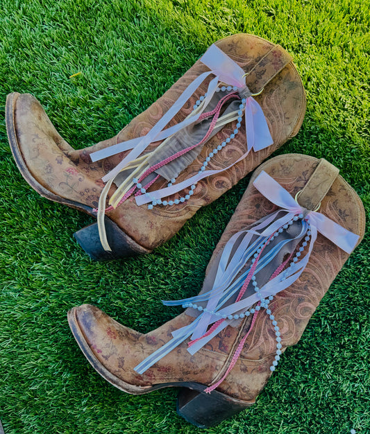 BB- Light pink 1 BOOT BOWS