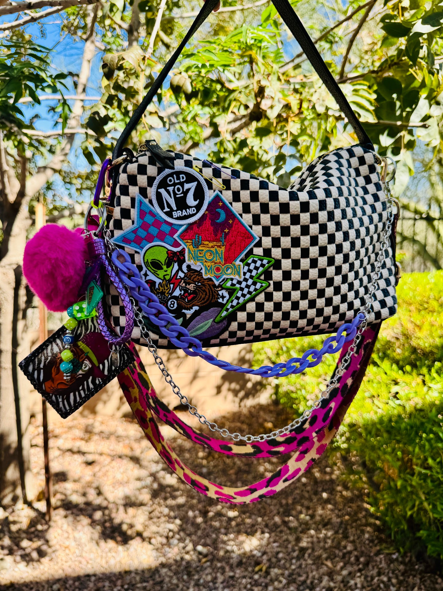 CD- Black and white neon bombshell bag+ Gilbert bag 3 straps included