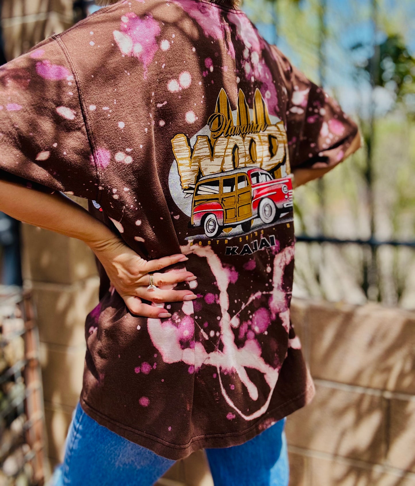 TEE-OLD WOODY +DAD KIMONO CUT LARGE CROP BOTTOM