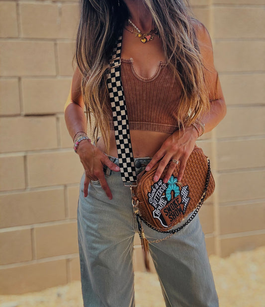 RH-SUCK IT UP BUTTERCUP SMOKE SHOW CHECKERED  OG *Page Bag*