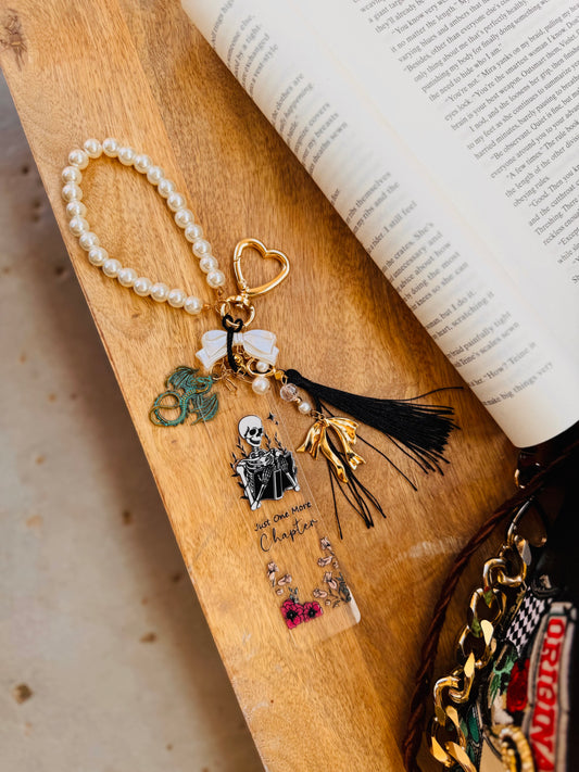 BBC- just one more chapter skeleton with floral+ dragon charm￼