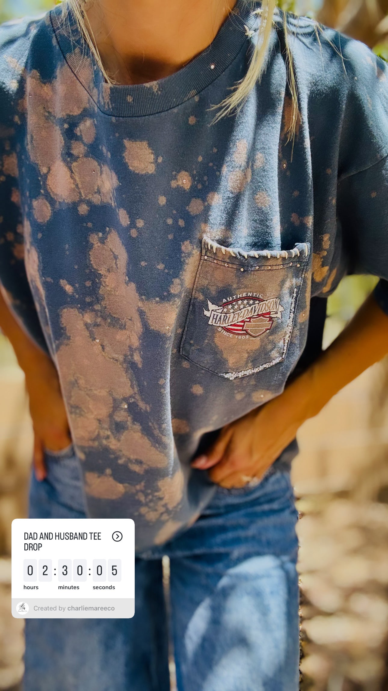 HD-AUTH TAG VINTAGE HD STITCH POCKET AMERICAN FLAG  - MENS LARGE