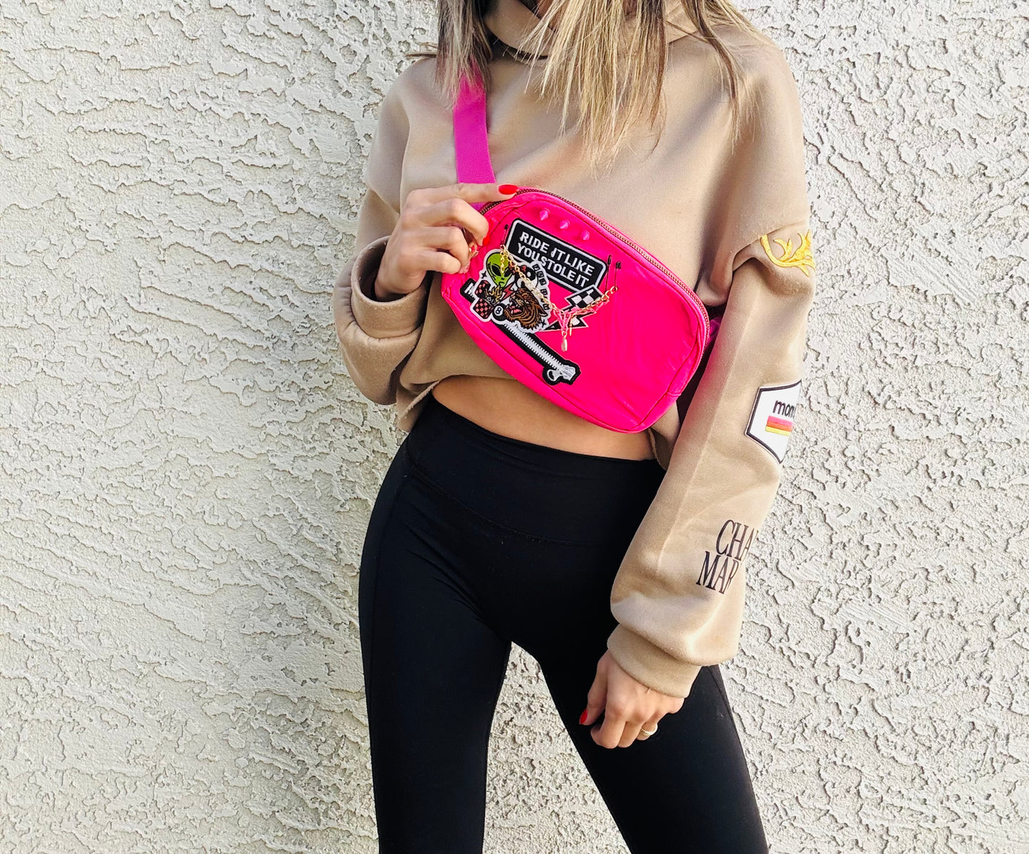 BBB-ride it like you stole it retro - PINK BELT BAG